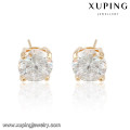 92285 xuping aretes de piedra blanca con baño de oro blanco